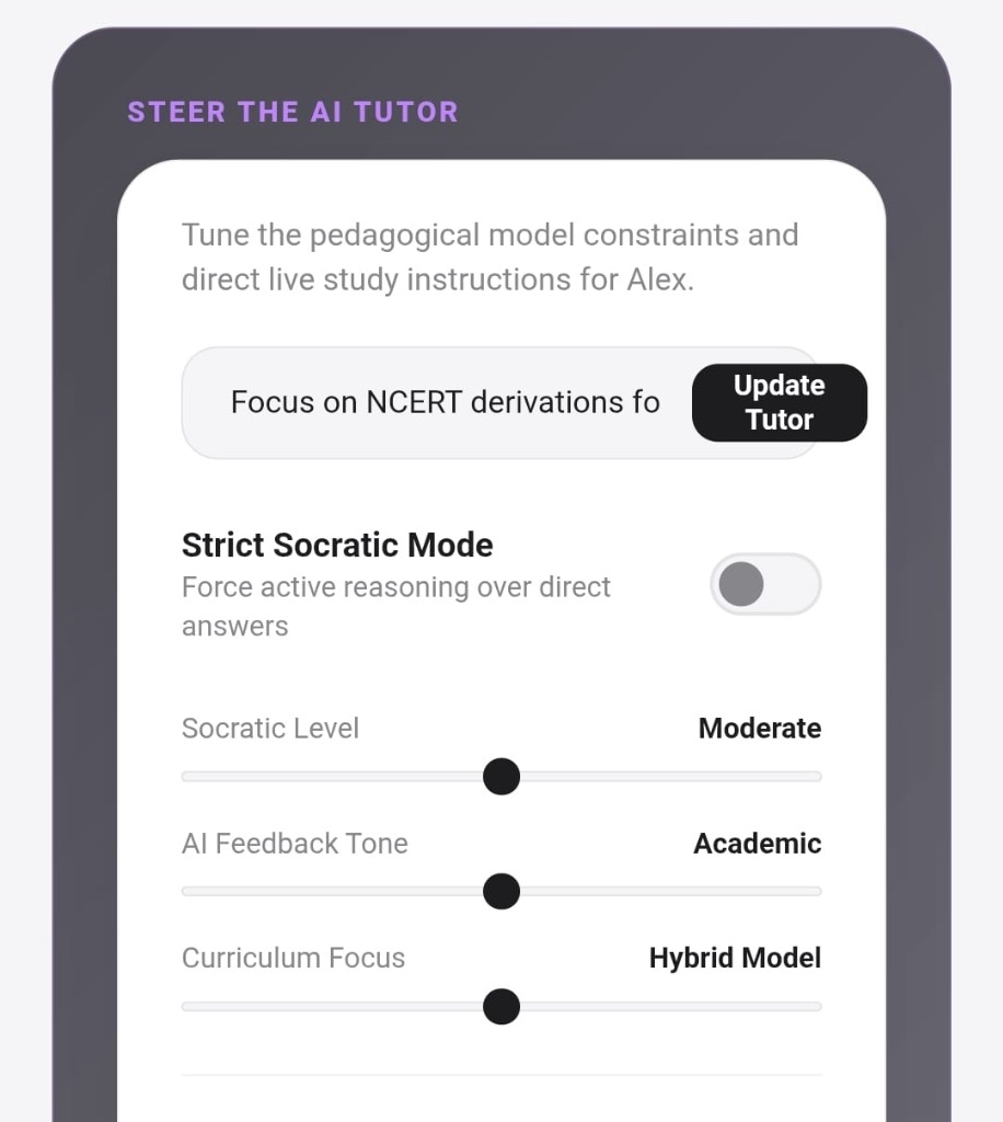 Remote Parent Steering Interface for Socratic AI Tutor
